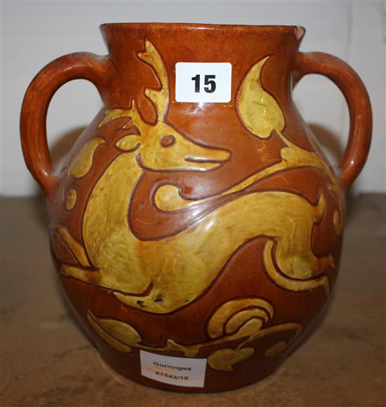 Barum Barnstaple Pottery two handled vase